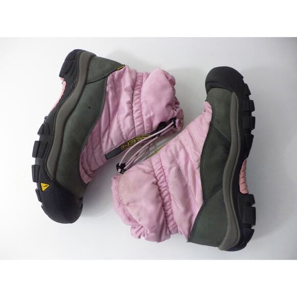 KEEN GREY NUBUCK PINK NYLON WATERPROOF WINTER SNOW ANKLE BOOT YOUTH EUR 38 US 5M - Picture 4 of 9